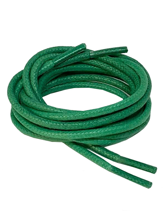 Round thin waxed dill green shoelaces