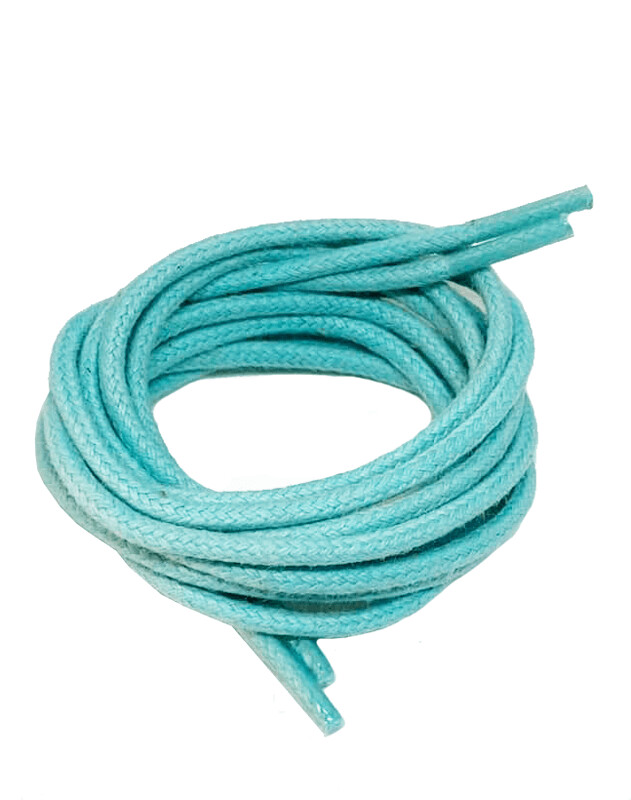 Lacets ronds fins cirés bleu lagon