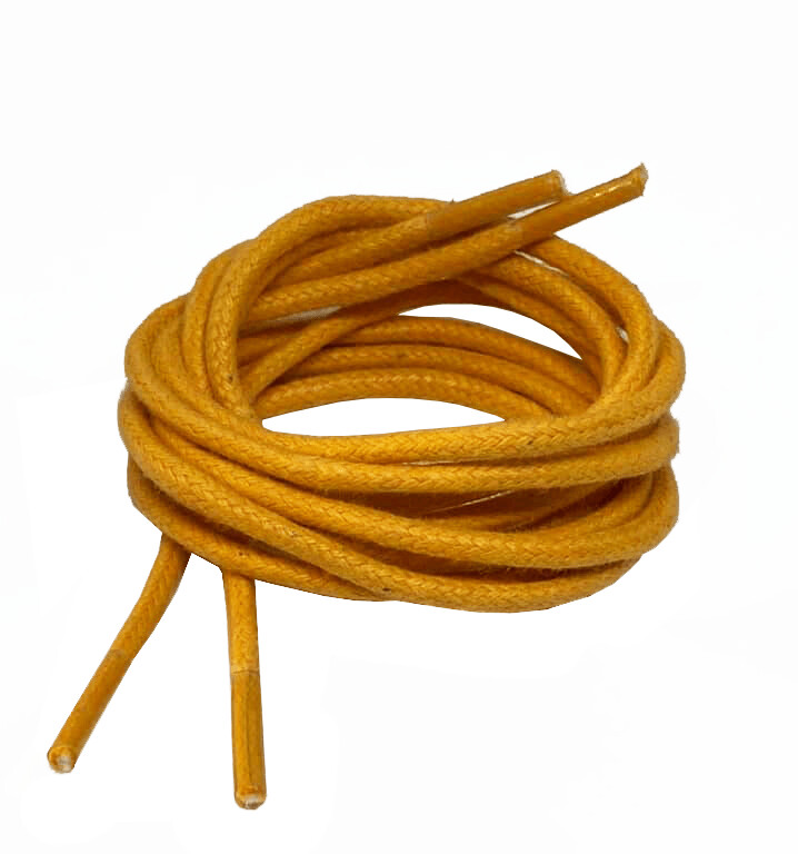 Lacets ronds fins cirés jaune ambre