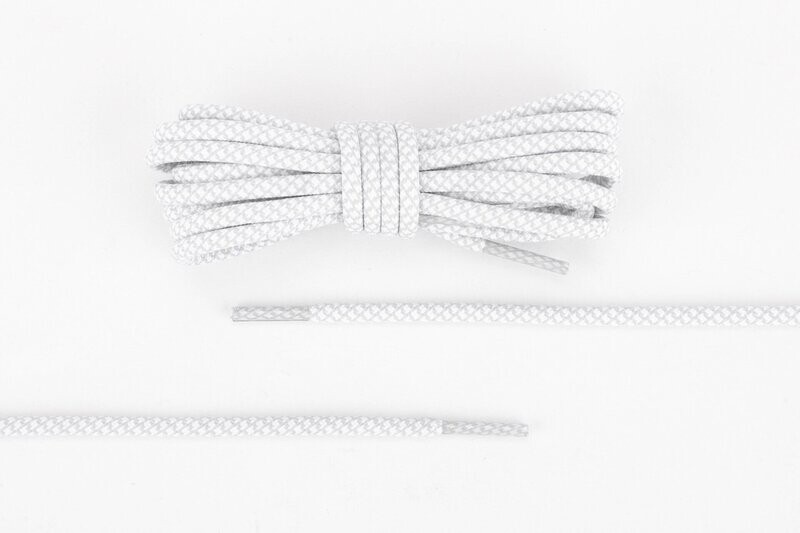 Lacets ronds gris clair et blanc rope lace