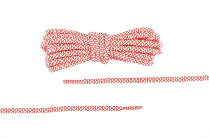 Round white and red rope lace