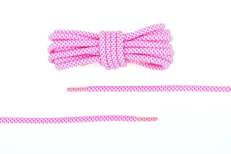 Round white and fuchsia rope lace