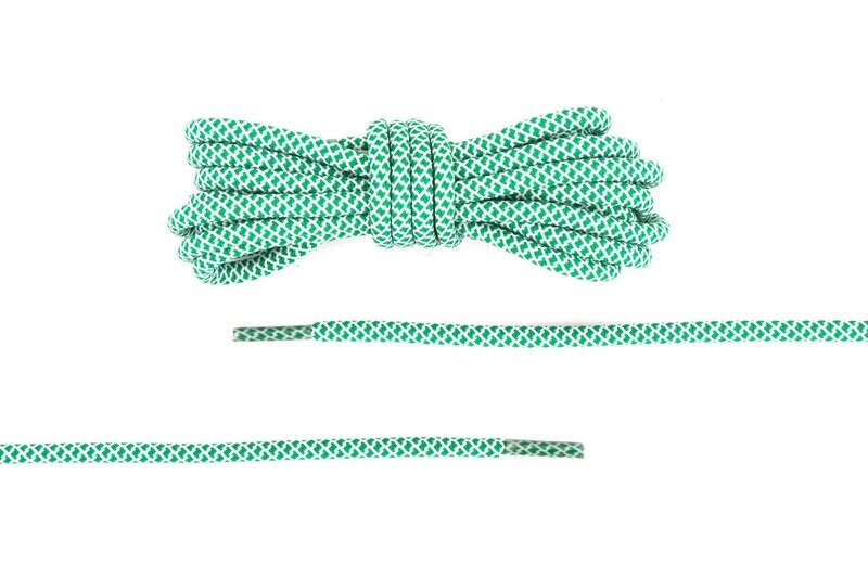 Lacets ronds vert sapin et blancs Rope Lace