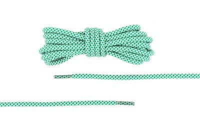 Lacets ronds vert sapin et blancs Rope Lace
