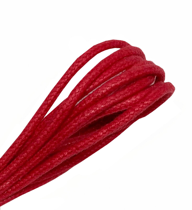Lacets ronds fins cirés rouge coquelicot