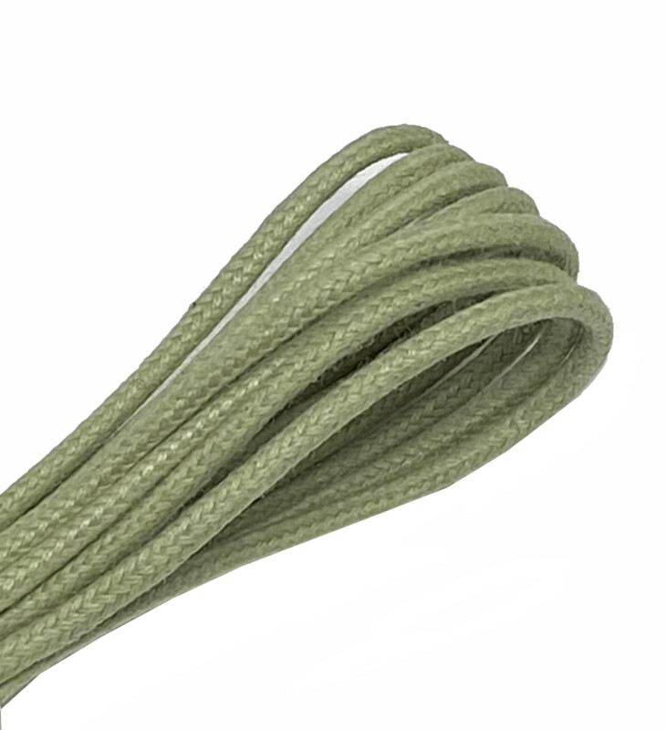 Lacets ronds fins cirés vert amande