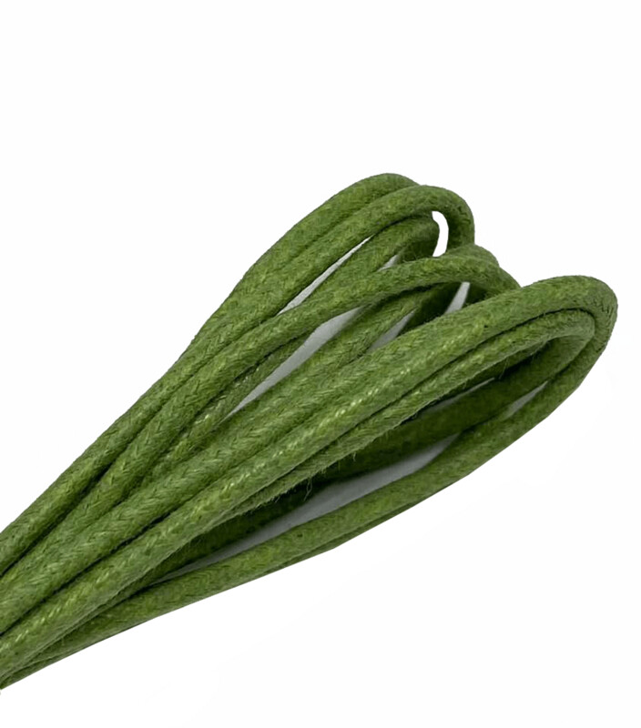 Lacets ronds fins cirés vert olive