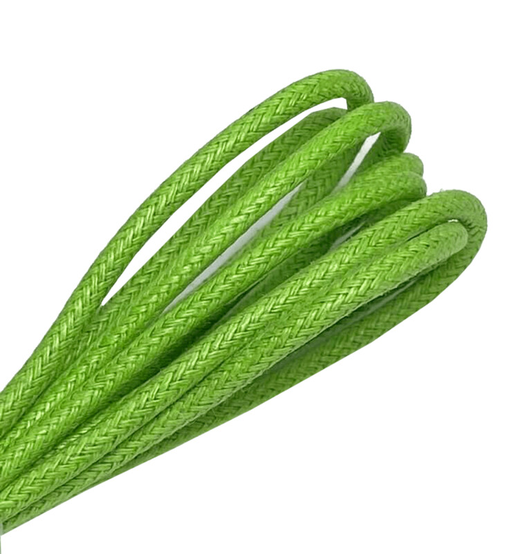 Lacets ronds fins cirés vert tilleul