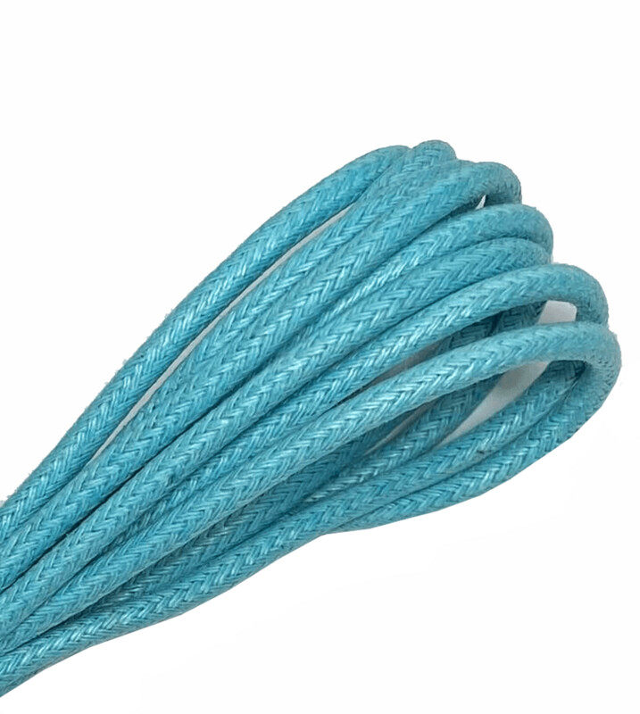 Lacets ronds fins cirés  bleu caraïbe