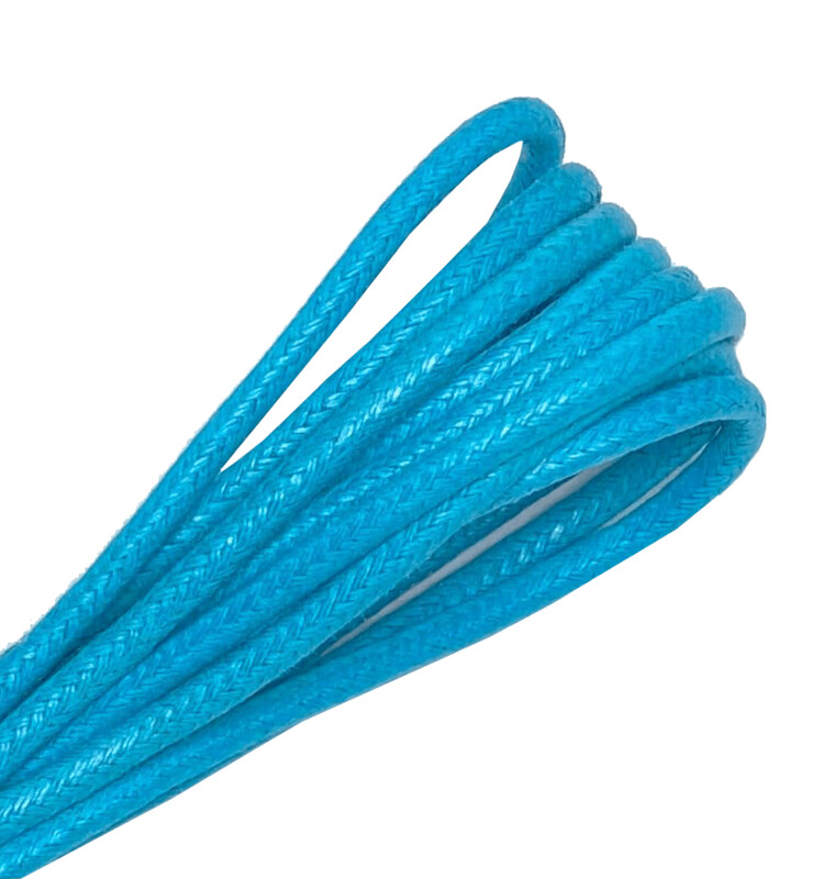 Lacets ronds fins cirés bleu turquoise
