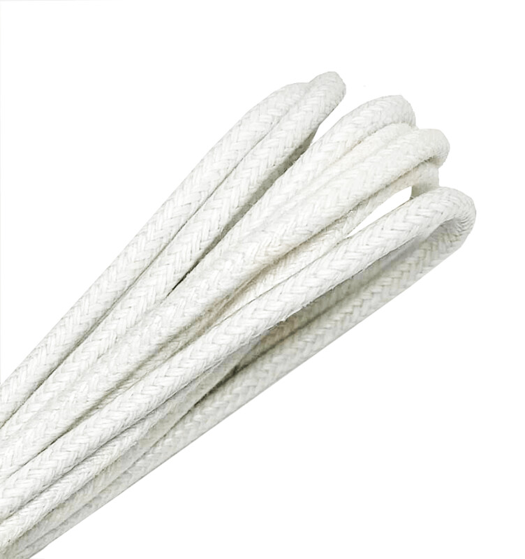 Lacets ronds fins cirés blancs