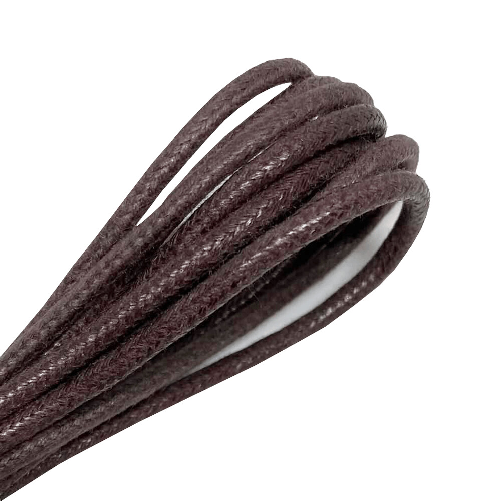 Lacets ronds fins cirés marron chocolat