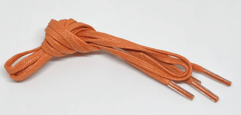 Pumpkin waxed thin flat shoelaces