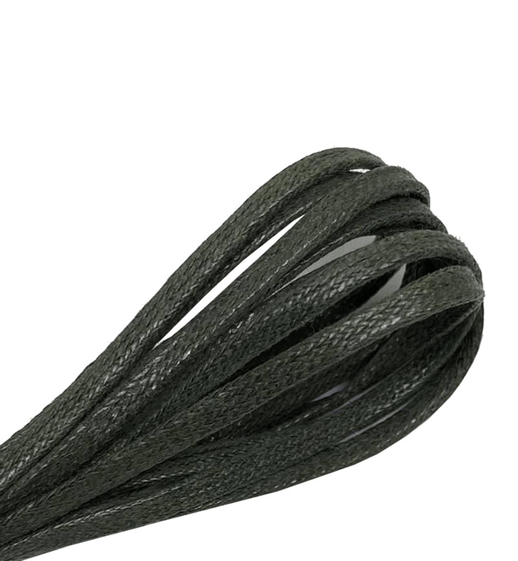 Lacets plats fins cirés vert de bronze