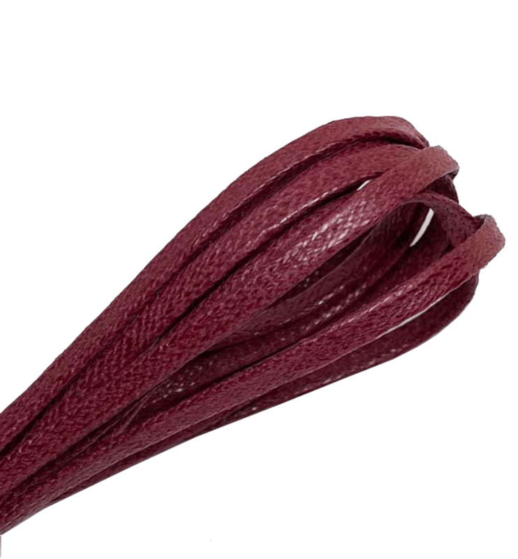 Lacets plats fins cirés lie de vin