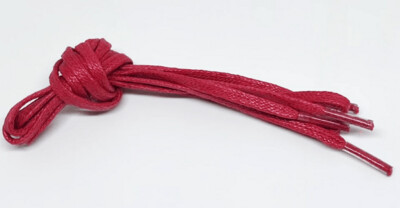 Lacets plats fins  cirés rouge coquelicot