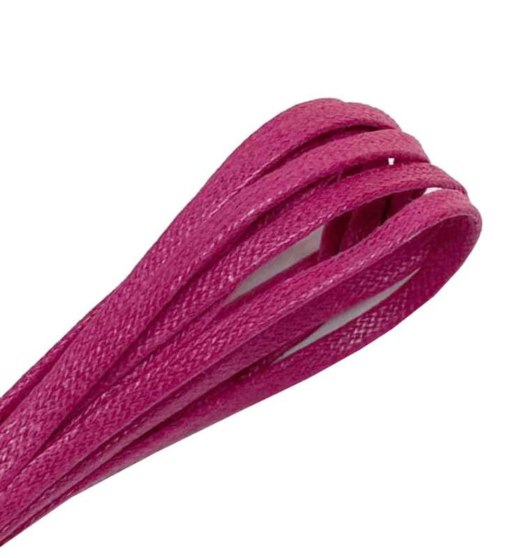Lacets plats fins cirés rose fuchsia