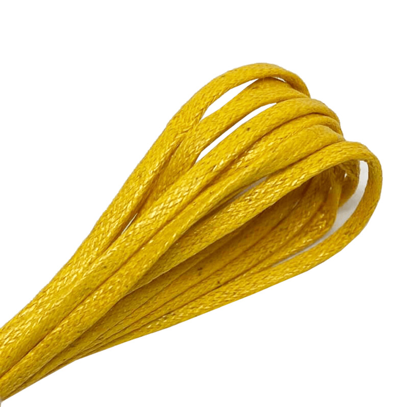 Lacets plats fins cirés jaunes