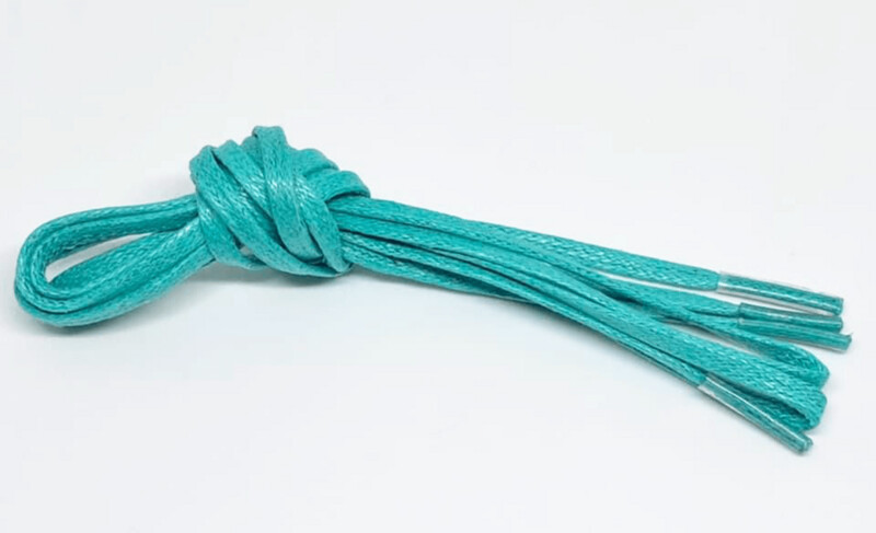 Lagoon green thin waxed flat laces