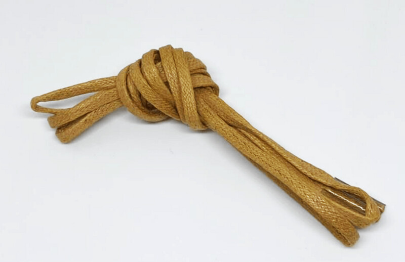 Fine waxed caramel flat laces