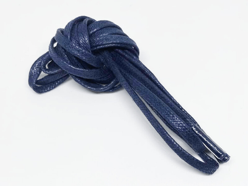 Lacets plats fins cirés bleu nuit