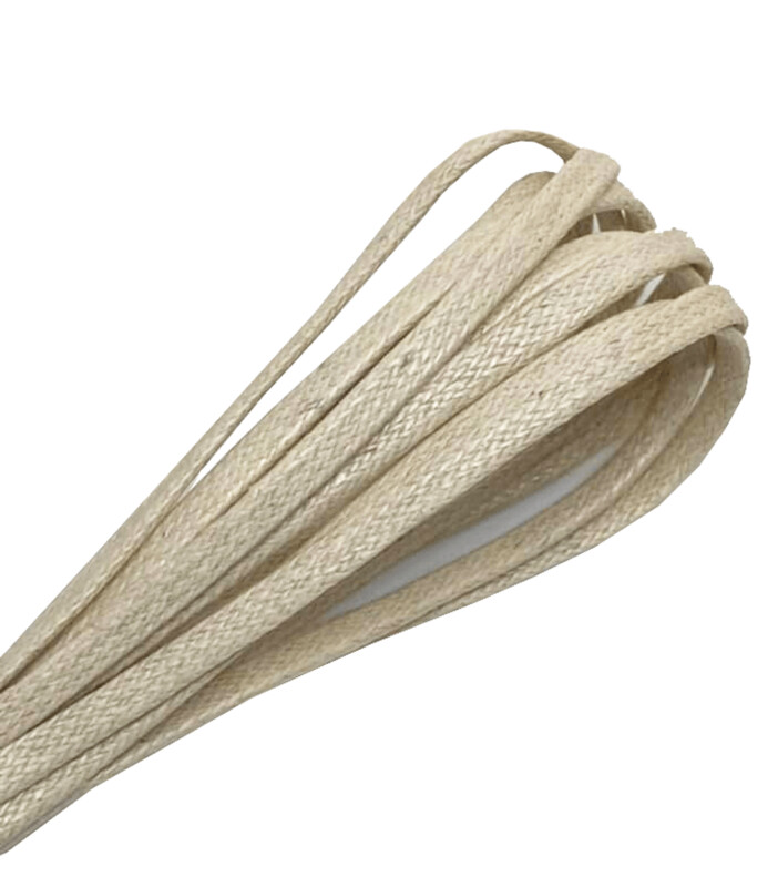 Lacets plats fins cirés vanilles