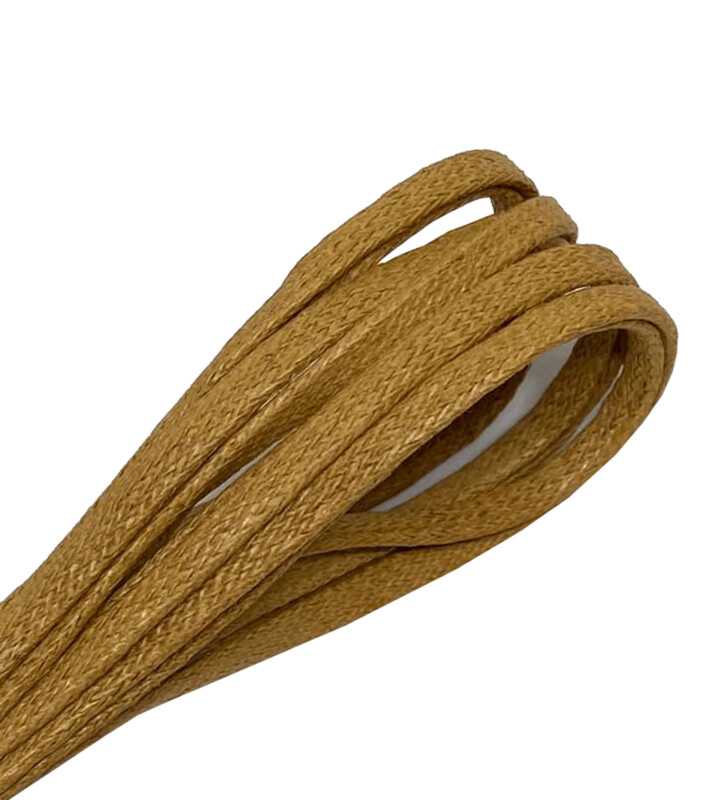 Lacets plats fins cirés caramel