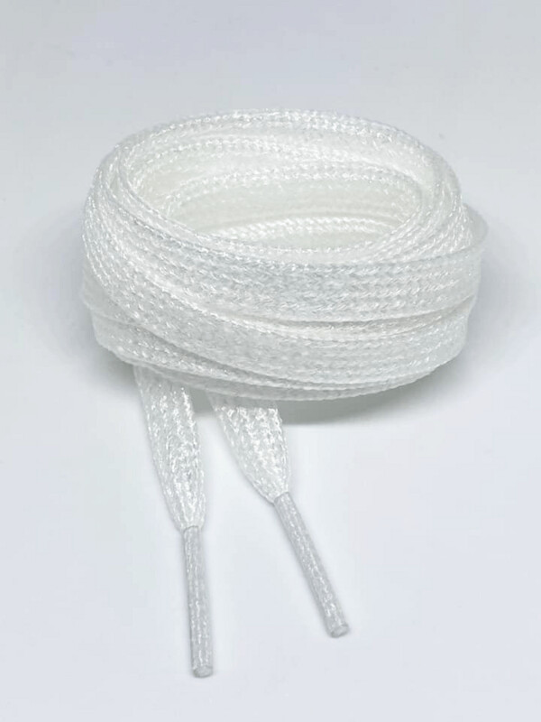 Lacets plats fins paillettes blanches