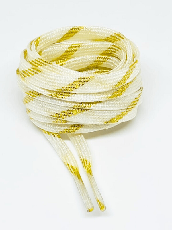 Thin two-tone white and gold glitter flat laces