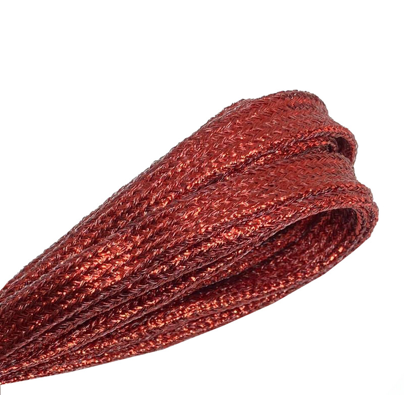 Lacets plats rouges à paillettes Lacets plats rouges à paillettes