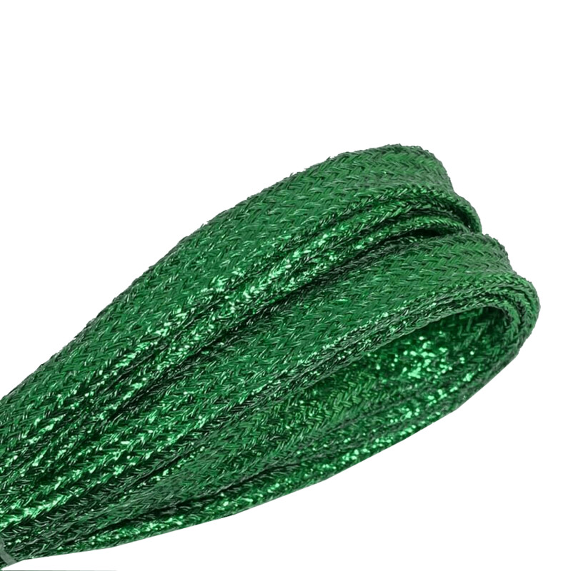 Lacets plats menthe à paillettes Lacets plats menthe à paillettes
