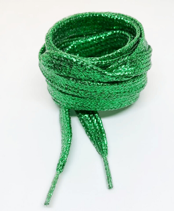 Mint glitter flat laces
