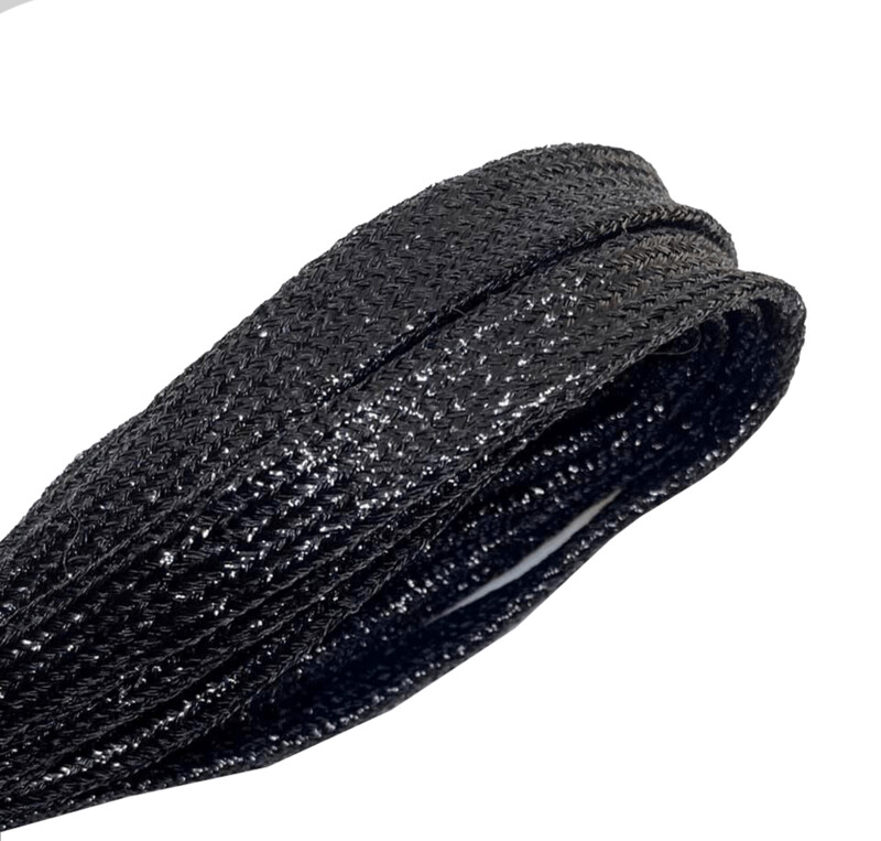 Lacets plats noirs à paillettes