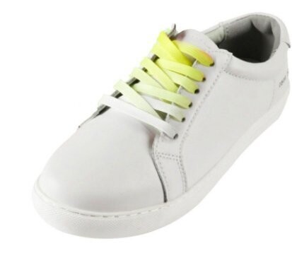 Citron yellow flat tie-dye shoelaces