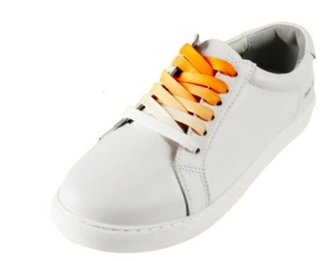 Honey orange tie-dye flat shoelaces