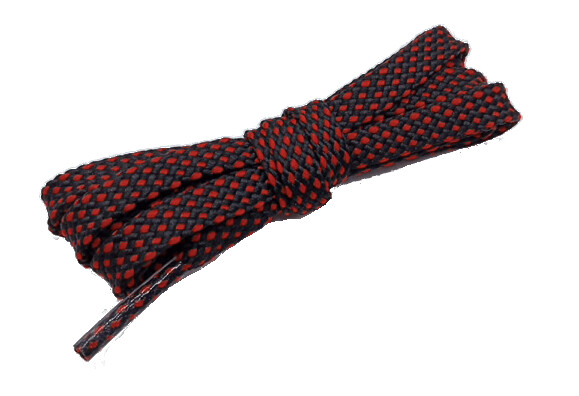 Black and red two-tone sport flat shoelaces