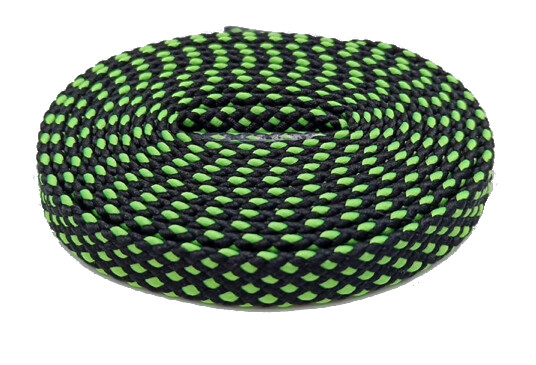 ​Lacets sports bicolores noir et vert fluo