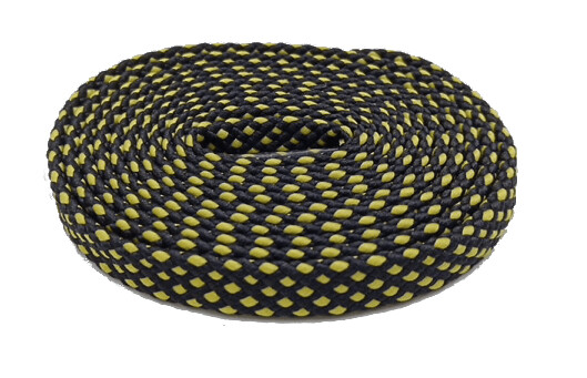 ​Lacets plats sport bicolores noir et jaune