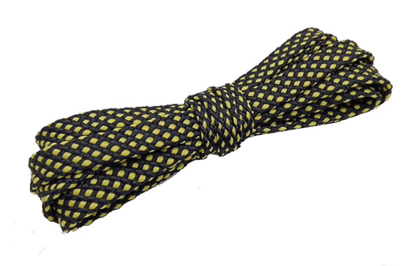 Black and yellow two-tone sport flat shoelaces