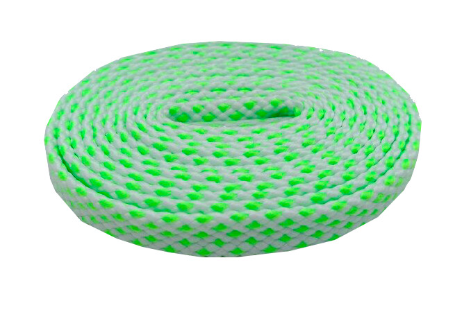 ​Lacets sports bicolores blanc et vert fluo