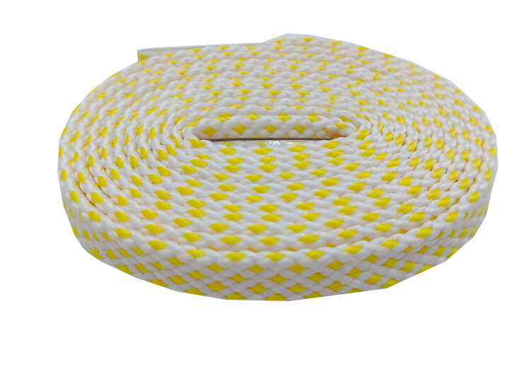 ​Lacets sports bicolores blanc et jaune poussin