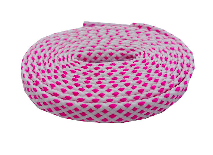 ​Lacets sports bicolores blanc et rose fluo