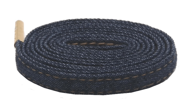 Lacets plats denim brut jeans luxe