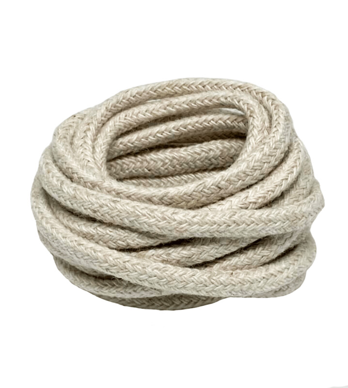 Lacets ronds épais naturels en lin