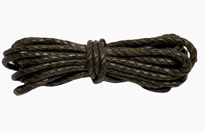 Round waxed coyote brown shoelaces