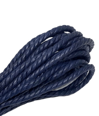 Lacets ronds torsadés cirés bleu nuit Lacets ronds torsadés cirés bleu nuit