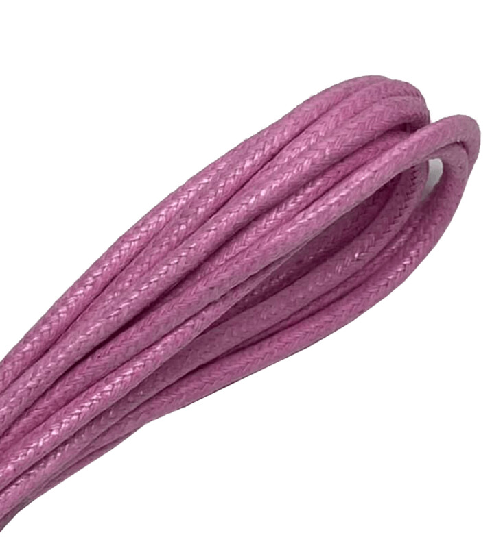 Lacets ronds fins cirés  rose Dahlia