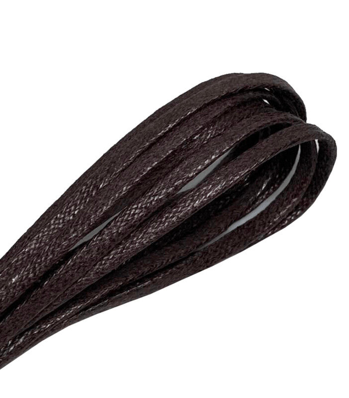 Thin flat waxed shoelaces Walnut stain