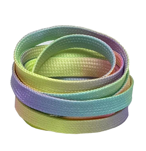 Lacets plats tie and dye multicolore fraîcheur