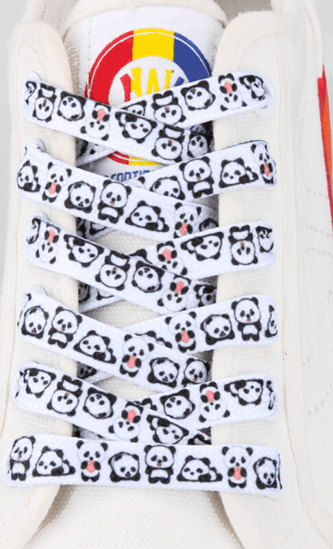 NEW - White flat laces Panda